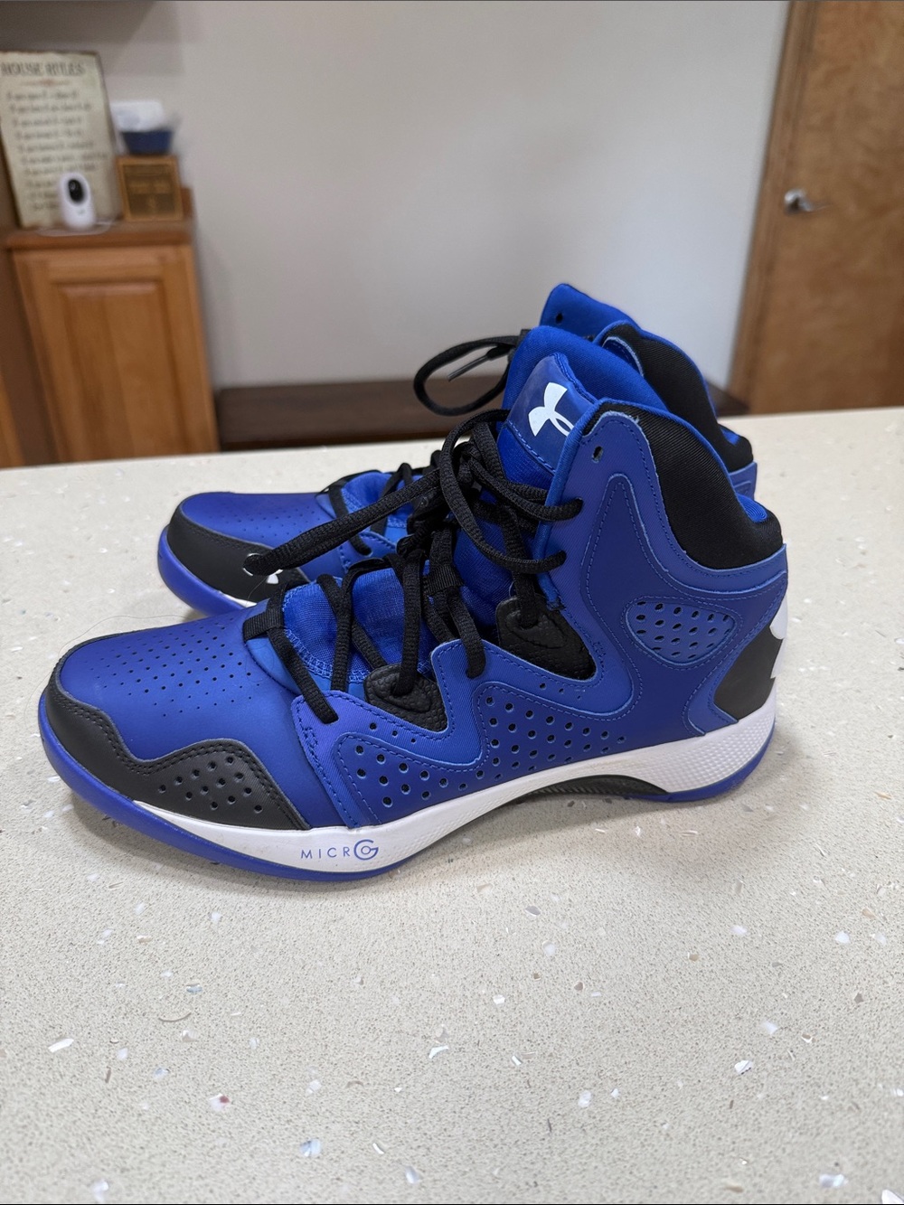 Under Armour Blue and Black Men's High-Top Sneakers